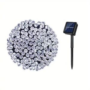 10 metrov solárna vianočná svetelná šnúra. Svetelná šnúra, studená biela, 8 funkcií, jasná farba, IP44 X0732. 145156996 - Vianoce