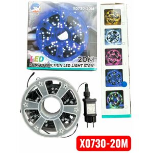 20 metrová vianočná svetelná šnúra, šnúra svetiel, studená biela, 8 funkcií, vonkajšia a vnútorná, jasná farba, IP44, X0730 145157222 - Vianoce