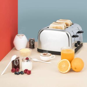 Prajitor de paine, H.Koenig, TOAS14, 4 felii, 1500 W, inox 145158047 - Fierbătoare, Sandwich-maker, Blendere, Prajitoare de paine și Storcatoare de fructe și legume
