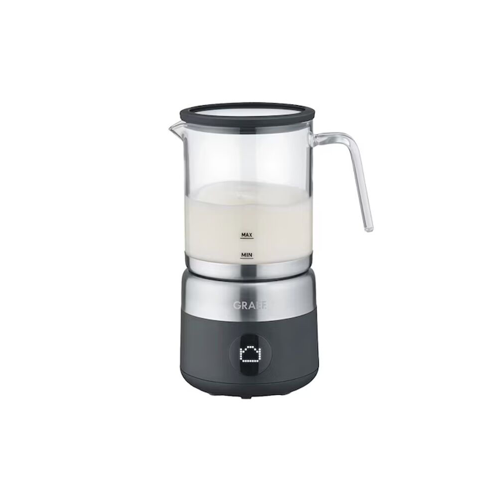 Уред за разпенване на мляко Graef, максимален капацитет 500 мл, стъклен съд, 250 мл млечна пяна, 5 функции, студена или топла млечна пяна, автоматично...