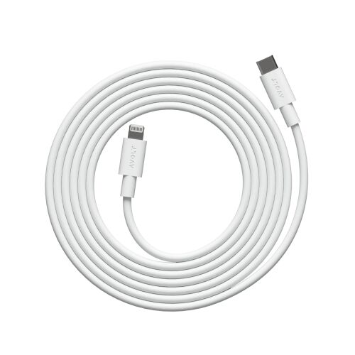 Adat- és gyorstöltő kábel, USB-C/Lightning Apple, AVOLT x Martinelli Luce, 2 méter, fehér