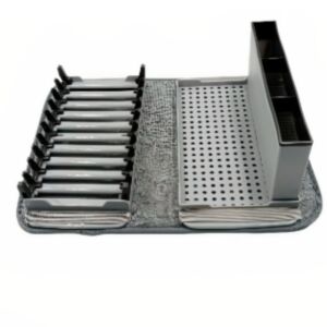 Skladací stojan na riad, odnímateľná odkvapkávacia miska a držiak na príbory, hrubá utierka pre rýchle absorbovanie vody 145158263 - Odkvapkávače na riad