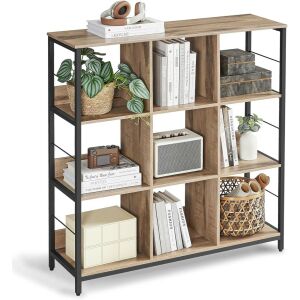 Könyvespolc, 3 szintes, homokbarna, 30 x 100 x 103 cm