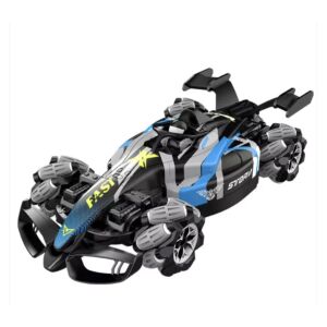 Távirányítós Versenyautó, Gesztusérzékelők, 34,5x17x9, Stunt RC drift 2, 4 GHz, 360 fok, Traction 4x4, Füstmentesítő, Valósághű hangok, Led lámpák