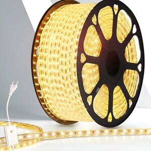 SIKS kültéri LED szalag karácsonyi telepítéshez, vízálló, 100 méteres tekercs, 48 LED/méter, rugalmas védelemmel, SMD2835 LED, 220V tápegység, IP65, összekapcsolható, meleg fehér 145165675 - SIKS