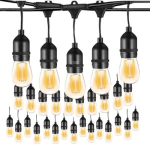 SIKS Dekoratív Teraszfényfüzér Beltéri/Kültéri, Dugaszolható, LED Függesztékek, 30 Méter girland, Meleg Fény, Összekapcsolható, 3000K, IP65, 145165724 - Fényfüzér