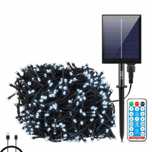 SIKS Napelemes Lineáris Karácsonyi Égbolt Távirányítóval Kültéri/Beltéri Használatra, 30 m, 300 LED, Sötétzöld Vezetékkel, Hideg Fehér 145165796