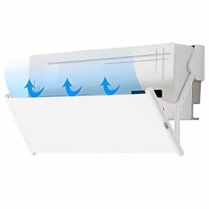 SIKS klímaberendezés terelőlemez huzatvédelemhez, 4 szinten állítható, állítható hosszúság 10 cm - 130 cm, szélesség 28 cm, behúzható, textil, könnyen felszerelhető, fehér 145165842 - Háztartási nagygép kiegészítő