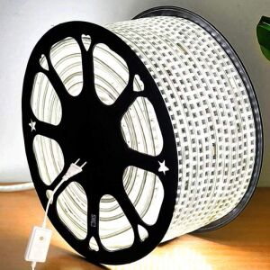 SIKS kültéri LED szalag karácsonyi telepítéshez, vízálló, 100 méteres tekercs, 48 LED/méter, rugalmas védelemmel, SMD2835 LED, 220V tápegység, IP65, összekapcsolható, hideg fehér 145165875 - SIKS