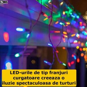 SIKS karácsonyi installáció, torták/frangipáni minták, 10 méter, 300 LED, otthonra/kertbe, 8 fényhatással, áramló rojtokkal, fedett külső/belső, átlátszó vezeték, összekapcsolható, többszínű 145166128 - SIKS