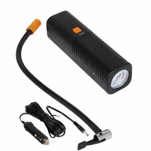 SIKS hordozható autós kompresszor, manométer funkcióval, ideális szivattyú autó kerekekhez, kerékpárhoz, motorkerékpárhoz, labdához, tartozékokkal, kompakt, fekete 145166141 - Kompresszor