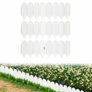 Gard Decorativ SIKS Din Plastic, Pentru Gradina, Set 6 Bucati, 20 x 18 x 0.4 Cm, Alb 145166178 - Borduri gradina