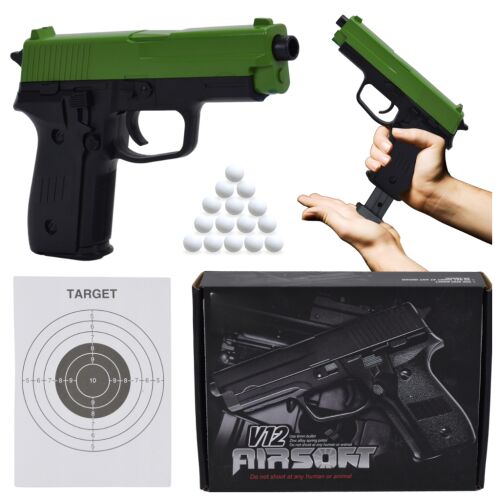 MŰANYAG GYÖNGYÖS AIRSOFT FEGYVER FÉM REPLIKA DOBOZBAN + GYÖNGYÖK 145166246