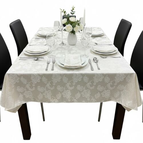 Vízálló téglalap alakú terítő 180x140cm 6 db szalvétával 40x40cm Koken, 100% pamut, Újrafelhasználható, Nem fakul, Könnyen tisztítható, Konyhába, étkezőbe alkalmas, Fehér 145168039