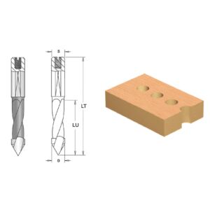 Burghiu CMS gauri strapunse coada cilindrica aplatisata surub reglaj D5x27x57.5 Z2 STG 145168912 - Burghie