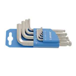 Satz kurzer Innensechskantschlüssel mit Kugelkopf im Kunststoffhalter 145169125 - Innensechskantschlüssel