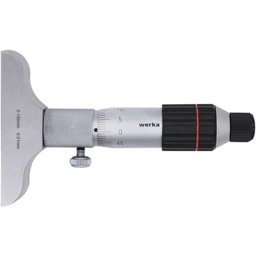 Mechanikus mélységmérő mikrométer, talppal, 0 – 300 mm skálával