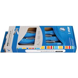 607B5NI Kombi-Schraubendreher-Satz, Polypropylen-Griff, vernickelt / 5-teilig - 617037 145170335 - Schraubenzieher