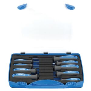 607PB9TBI Kombi-Schraubendreher-Satz, TBI-Tri-Material-Griff, verchromt / 9-teilig - 621419 145170462 - Schraubenzieher