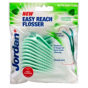Jordan Nici dentystyczne i wykałaczki 2w1 Easy Reach Flosser  1op.-25szt 145171038 - Nić dentystyczna