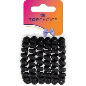 TOP CHOICE Gumki do włosów - czarne (20001) 1 op. - 6 szt. 145171130 - Guma do włosów