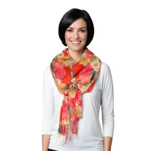 Fular casmir dama F, Dacali, roz, 180 x 70 cm 145172571 - Accesorii pentru femei