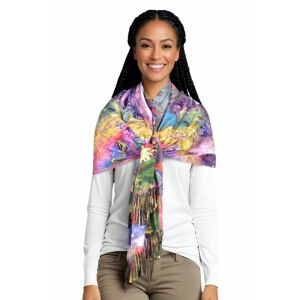 Fular tip esarfa pictata 1 , Dacali, casmir, 14 rosu/ albastru 145172652 - Accesorii pentru femei