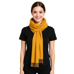 Fular dama uni 24U, 180x70cm, galben 145173716 - Accesorii pentru femei