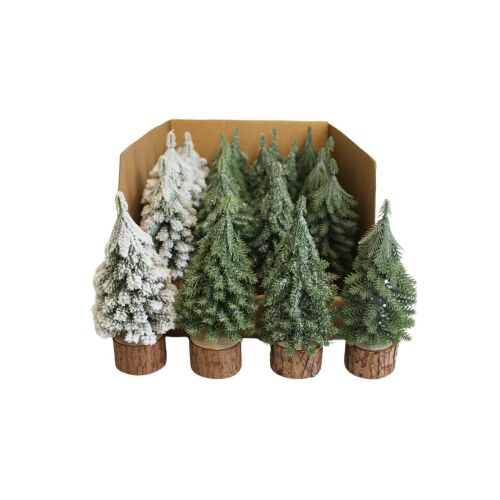 Dekoratív mesterséges karácsonyfák 19cm 24db
