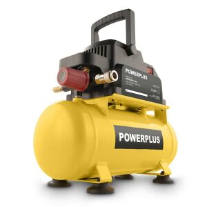 Powerplus Powx17215 olajmentes kompresszor 750W 6L 8bar +7,5m tömlő+lefúvópisztoly 145177320 - Kompresszor