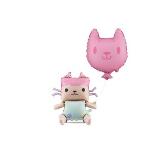 Baby Box &amp; macska fólia lufi, 43×46 cm, 35×37 cm