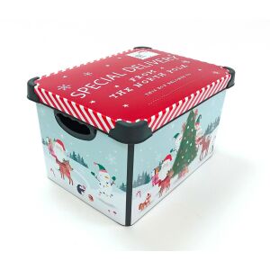 Qutu Karácsonyi mintás tároló doboz 20L – 24x30x41 cm 146140162 - Tárolás & Rendszerezés