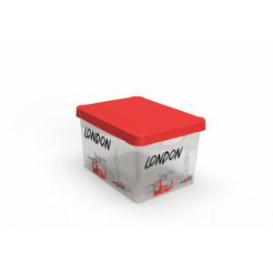 Qutu Tárolódoboz tetővel 17 L Virág 145184974 - Tárolás & Rendszerezés