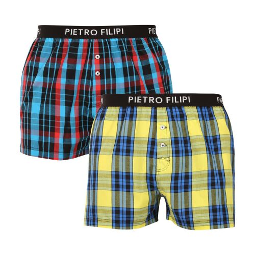 2PACK férfi bő szárú boxeralsó Pietro Filipi tarka (2PGV1) L