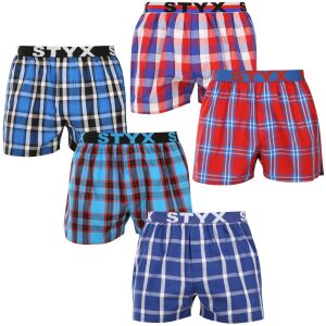 5PACK férfi bő szárú boxeralsók Styx sportos gumipánt többszínű (5B110610) L 145195141 - Férfiaknak