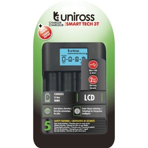 Uniross UCX007 SMART TECH CHARGER 3T LCD Li-Ion/LifePO4/NiMH töltő 145200952 - Uniross