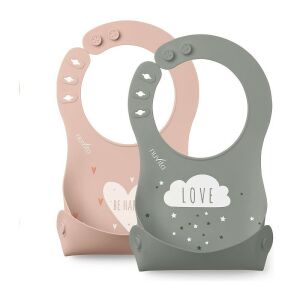 Nuvita Squashy szilikon előke - pink/green - 4370 145202106 - Nuvita