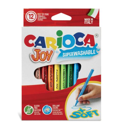 Carioca Joy 12 filctoll készlet csomagolásban, szuper mosható markerek gyerekeknek - Irodaszer és írószer