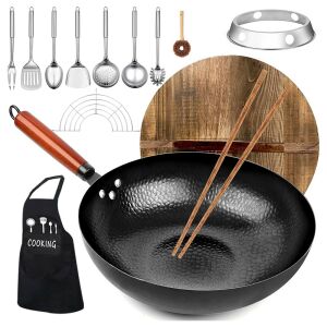 Patelnia wok z akcesoriami kuchennymi 145210262 - Patelnia