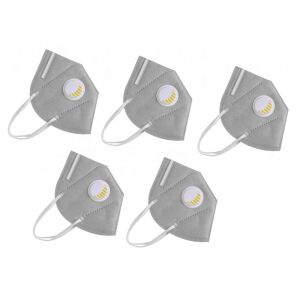 5db 5 rétegű szürke FFP2 védő maszk szürke szájmaszk aktívszenes szelepes 145211072 - Elsősegély