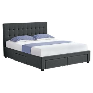 Ágy ráccsal, 180x200, szürke, MILARA 145217047 - Hálószoba bútor