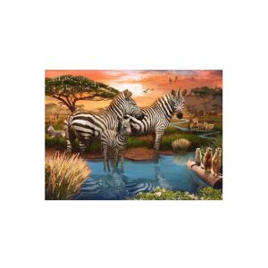 Puzzle Zebrák a vízparton, 1000 darabos 145217867 - Puzzle & Kirakó