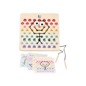 BS Toys Színes huzalkép készítő fa tábla, 21 x 21 cm 145217929 - Puzzle