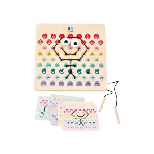 BS Toys Színes huzalkép készítő fa tábla, 21 x 21 cm 145217929