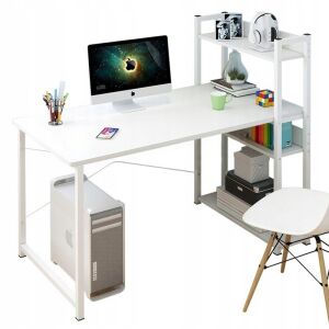 Loft weißer Computertisch, Jugendtisch mit Bücherregal und Ablagen, 120 cm 145220721 - Schreibwaren & Schreibmaterial