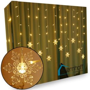 Cortină luminoasă cu 120 LED-uri, în formă de fulg de nea 145223743 - Ghirlande luminoase