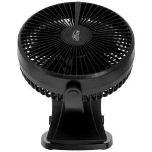 Asztali ventilátor klipsszel | Akkumulátoros | 15,5 cm | 360° forgatás | USB-C |