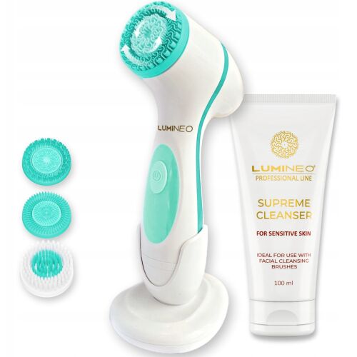 LUMINEO Professional Line Arcszőnyeg Brush türkiz + Arcradír Lumineo érzékeny bőrre 100 ml 145226118