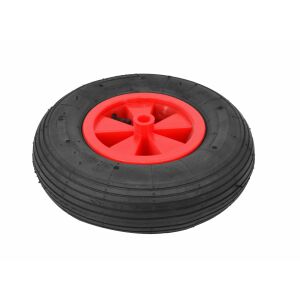 AWTOOLS KOŁÓZKO DO TACZKI OGRODOWEJ PNEUMATYCZNE 300mm PLASTIKOWA FELGA GUMABANDA 2-PŁÓCIENNA CZERWONE