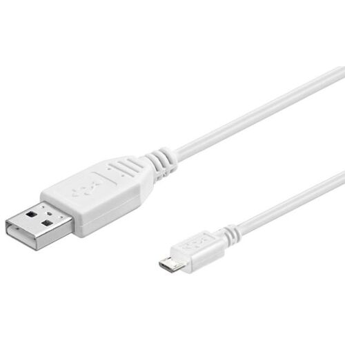 MicroConnect USB A - Micro B kábel, fehér, 0,15 m, töltéshez és adatátvitelhez - Adatkábel